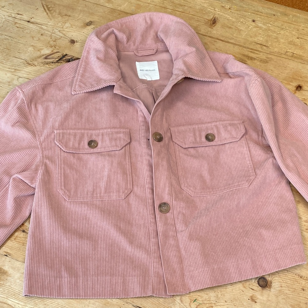 Avec Les Filles Dusty Pink Corduroy Utility Jacket